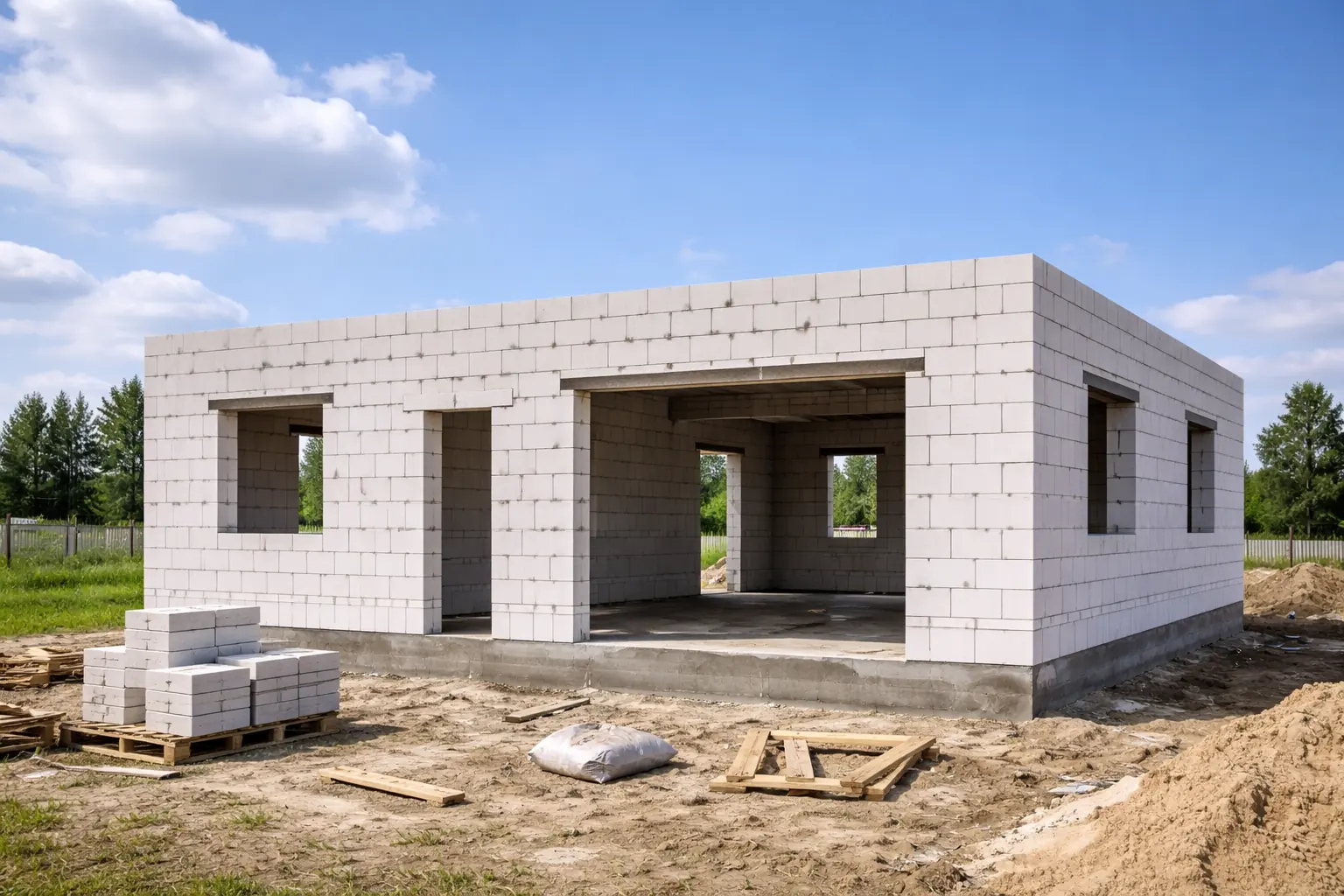 Стены из газобетона